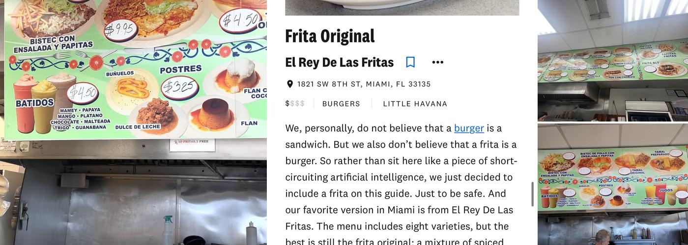 El Rey De Las Fritas Menu