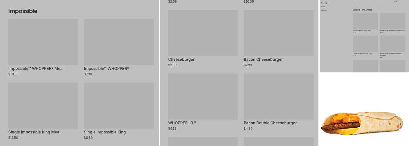 Burger King Menu