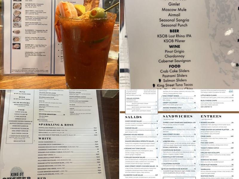 King Street Oyster Bar Menu