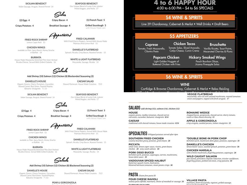 Danielle's Scratch Kitchen Menu