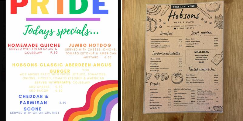 Hobsons Deli & Cafe Menu