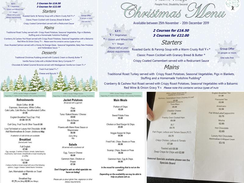 The Walled Garden Cafe Menu