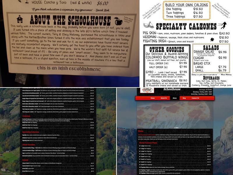 Olde Schoolhouse Cafe Menu