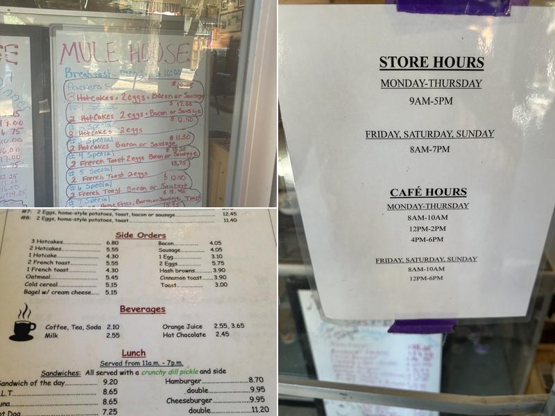 Mule House CafÃ© Menu