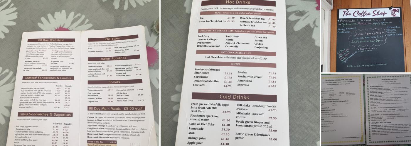 The Coffee Shop Menu