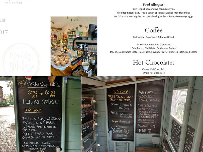 Cavick House Farm Menu