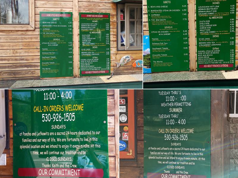 Poncho & Lefkowitz Menu