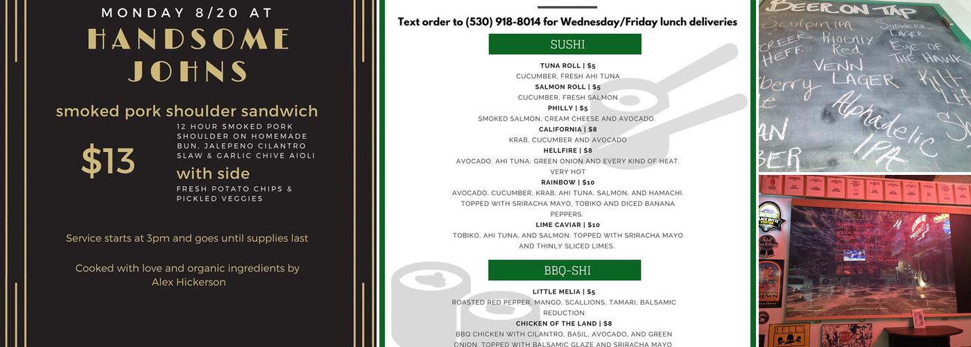 Handsome John's Speakeasy Menu