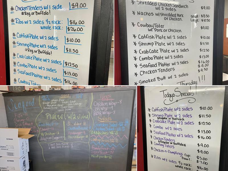 Pit-Stop Barbeque Menu