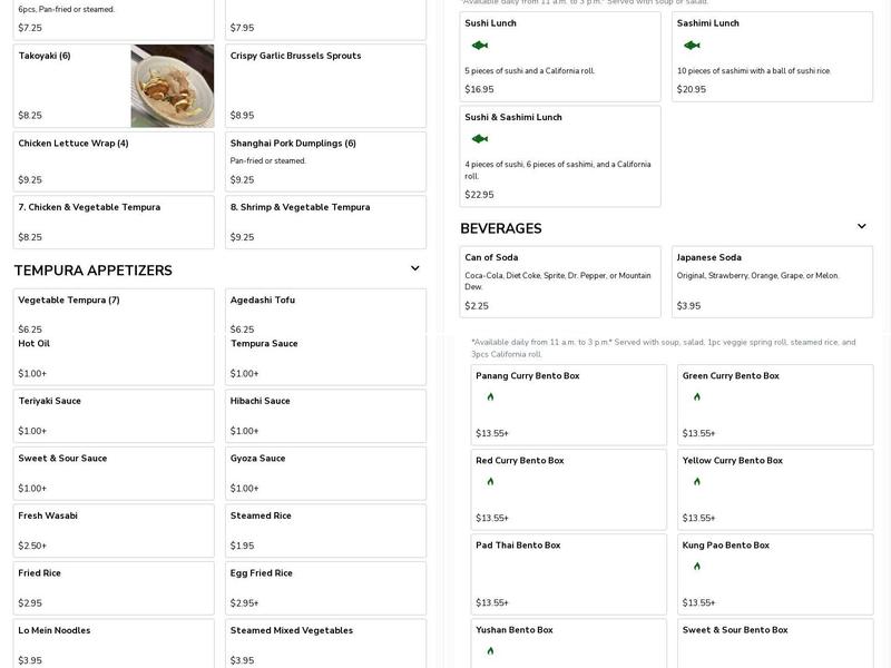 Mr. Sake Sushi & Grill Menu