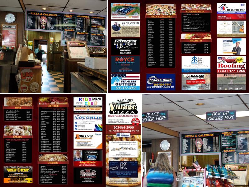 Newport Village Pizza Menu