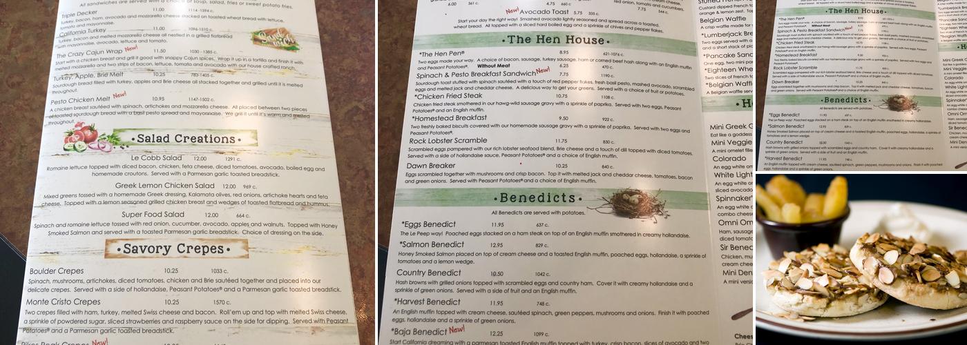 Le Peep Broadlands Menu