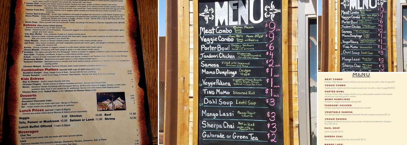 Tibet's Restaurant & Bar Menu