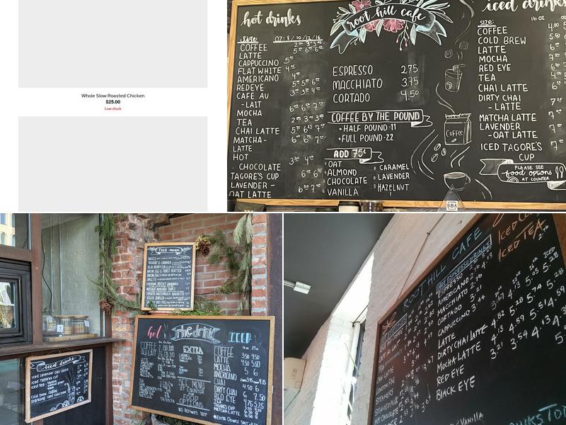Root Hill Cafe Menu