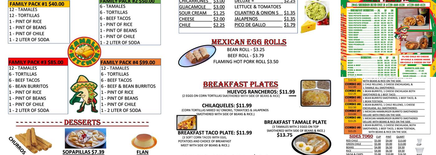 Tamale Kitchen Menu
