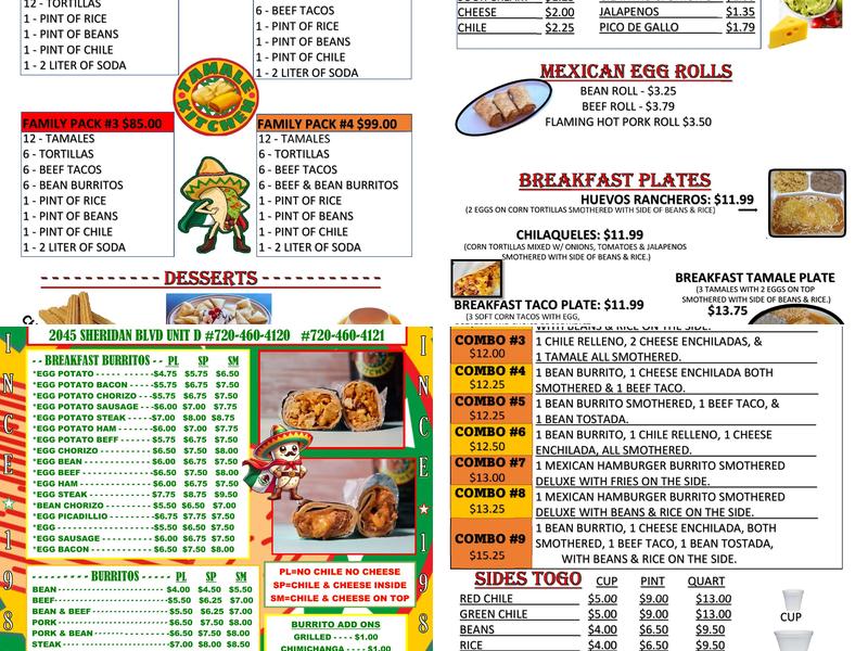 Tamale Kitchen Menu