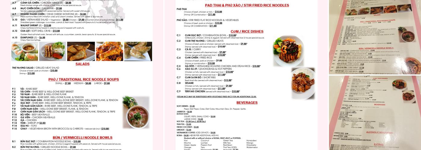 Phở 9 II Menu