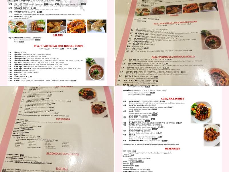 Phở 9 II Menu