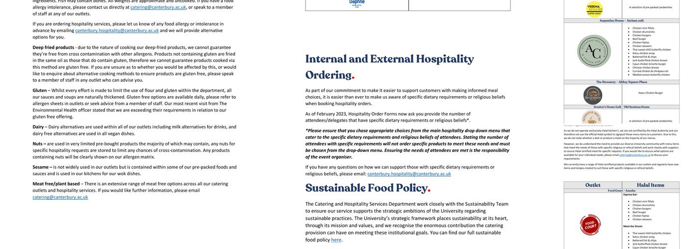 Touchdown Café Menu