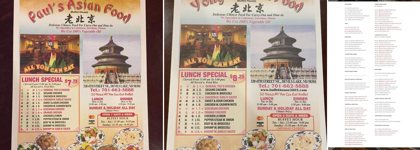 Buffet House Menu