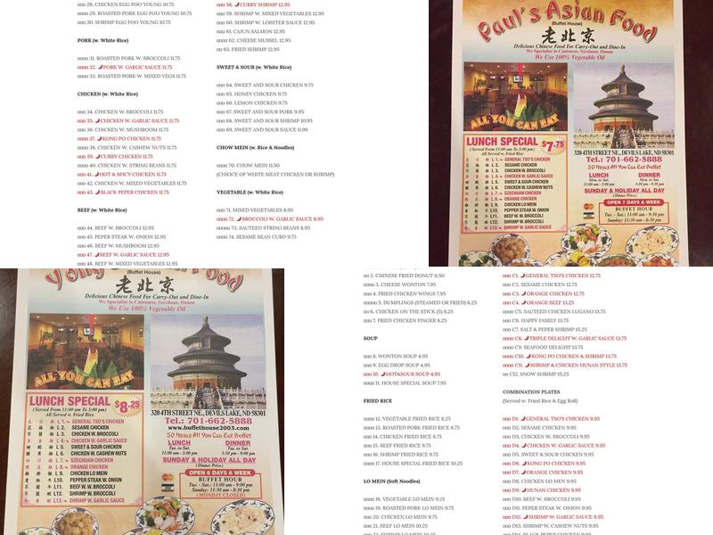 Buffet House Menu