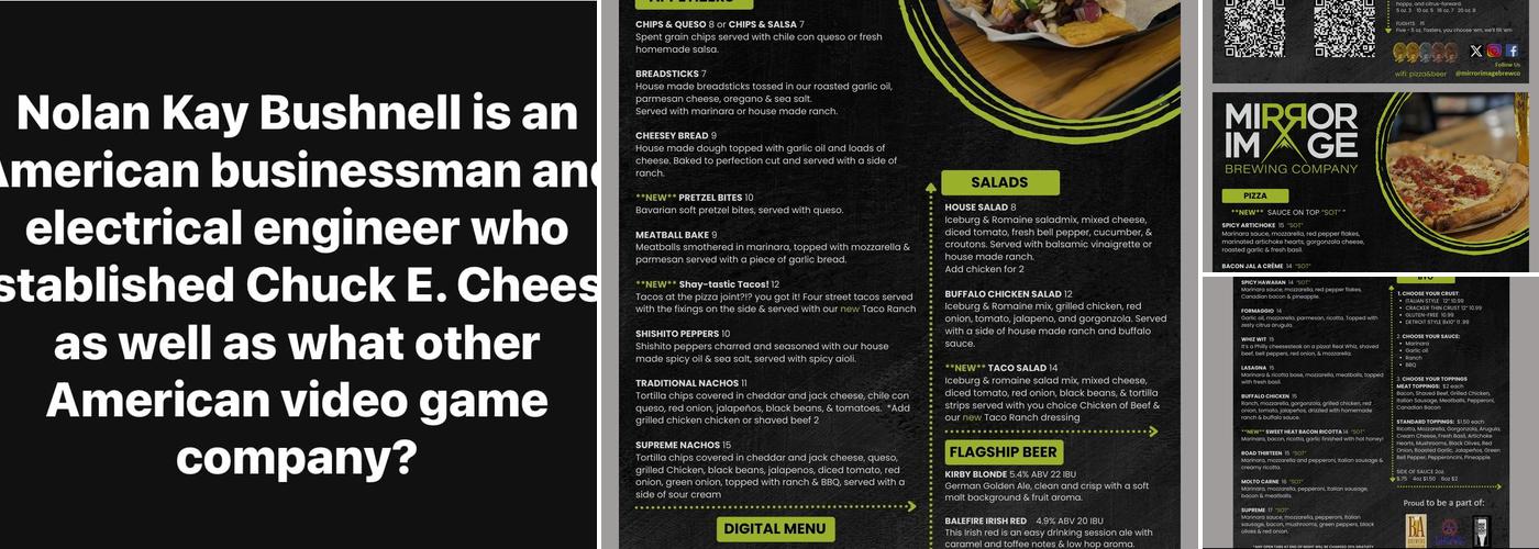 Mirror Image Brewing Menu