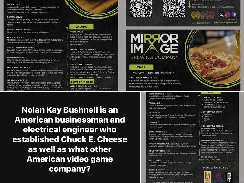 Mirror Image Brewing Menu