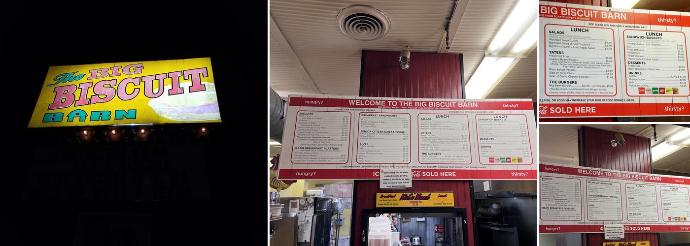 Big Biscuit Barn Menu