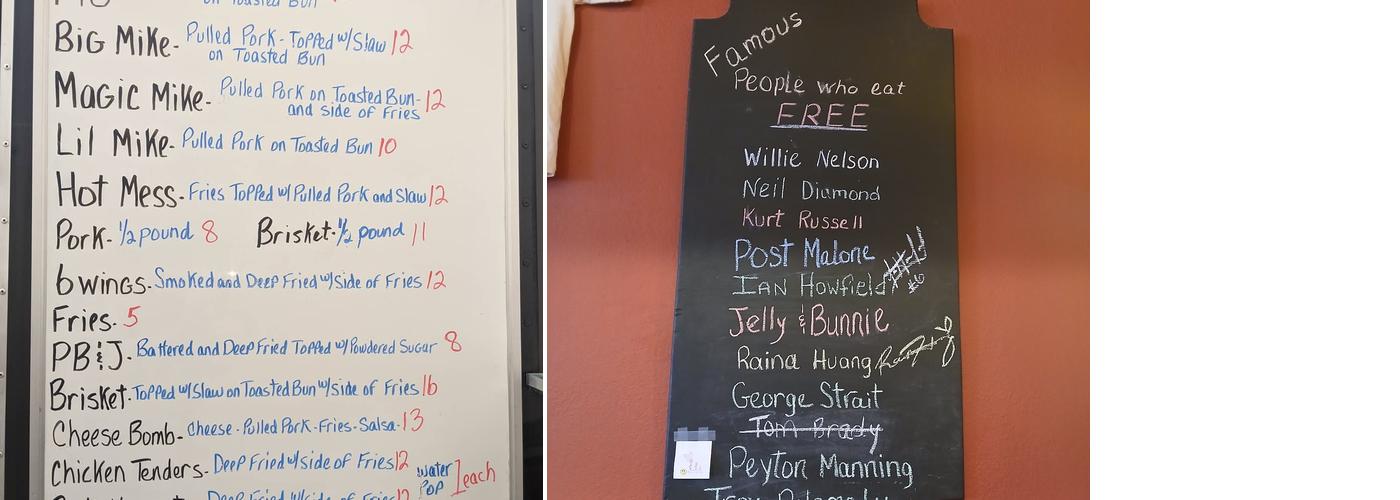 Big Mike's Pork N Wings Menu