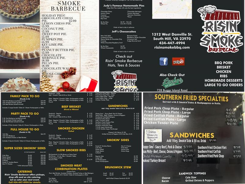 Risin' Smoke Barbecue Menu