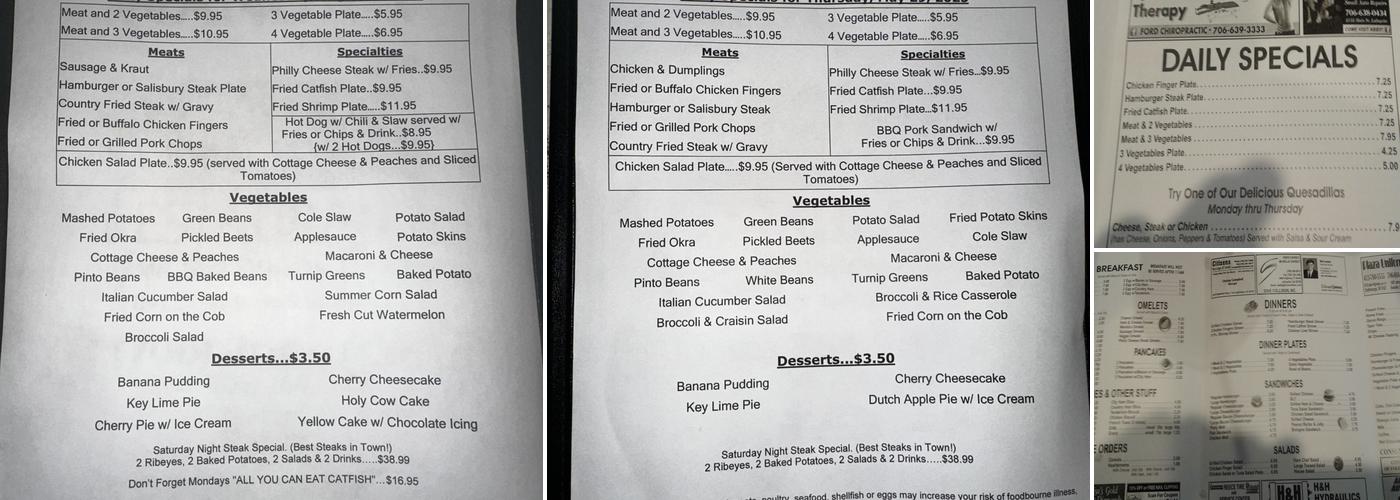 Wanda's Restaurant Menu