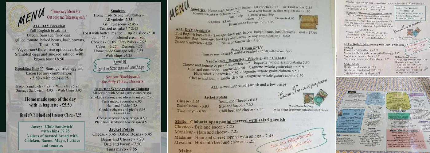 Jaceys Coffee House Menu