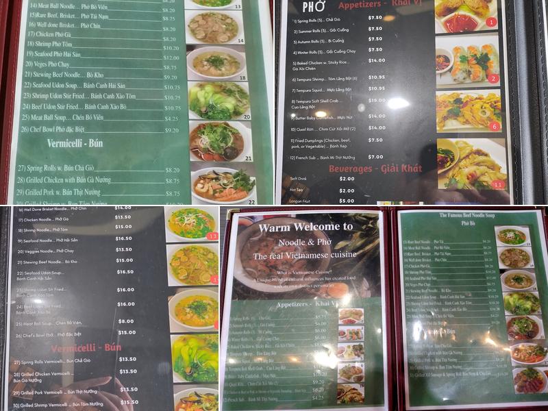 Noodle & Pho Menu