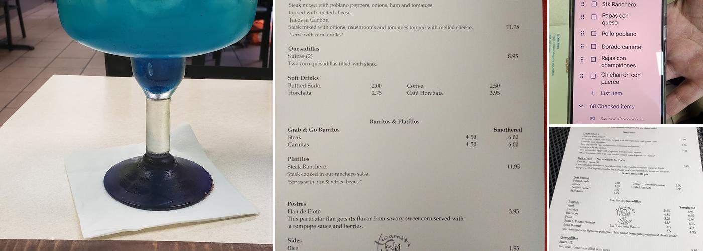 Xicamiti La Taquería Bistro Menu