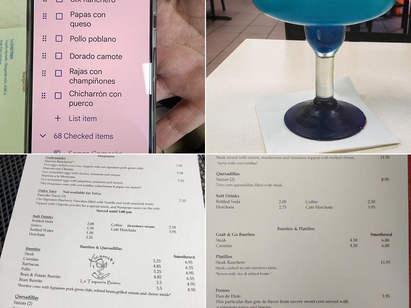 Xicamiti La Taquería Bistro Menu