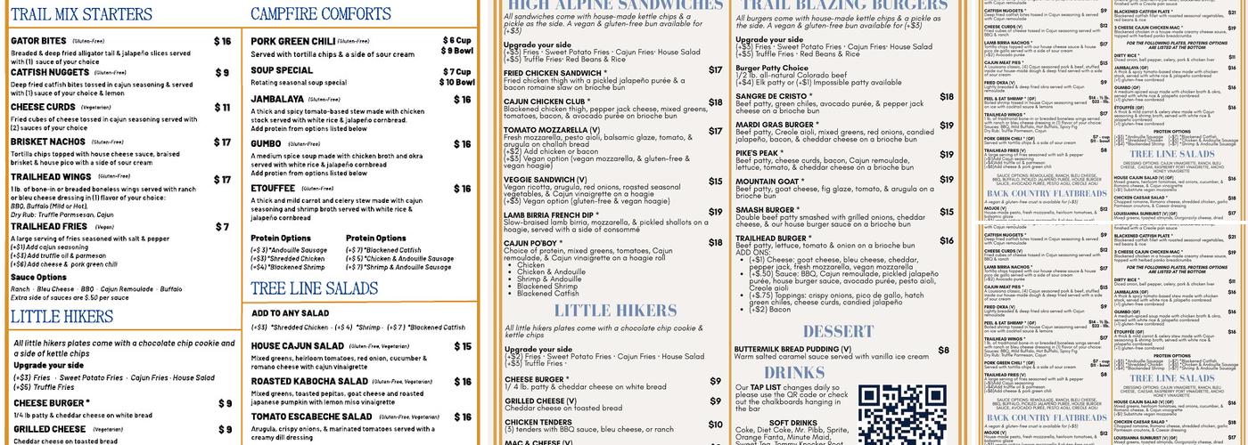 Trailhead Taphouse & Kitchen Menu