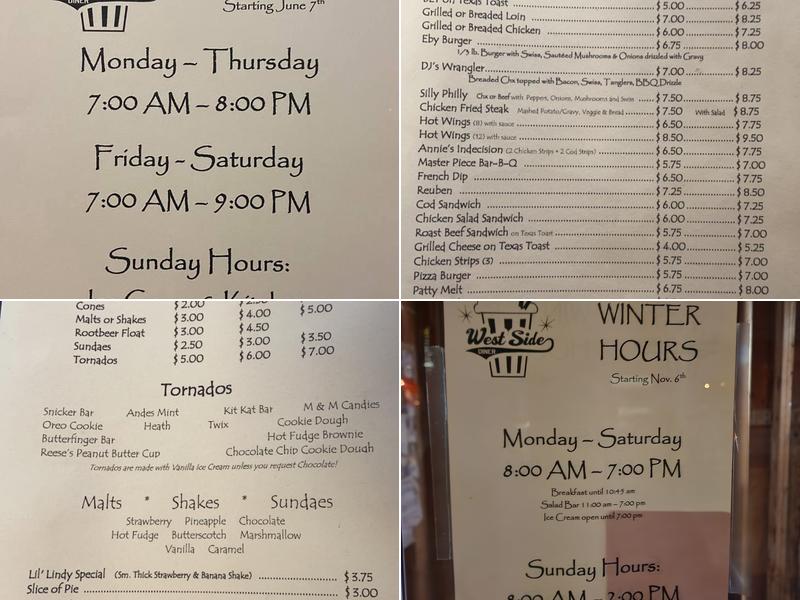 West Side Diner Menu