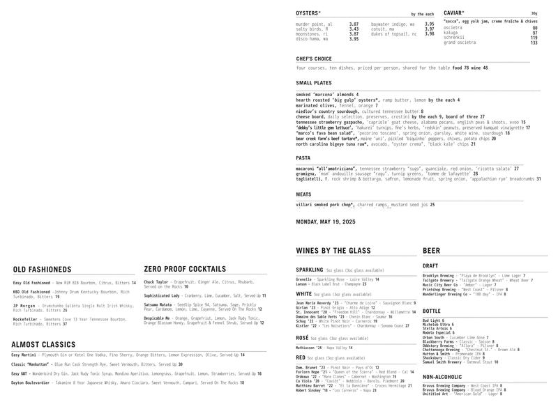 Easy Bistro & Bar Menu