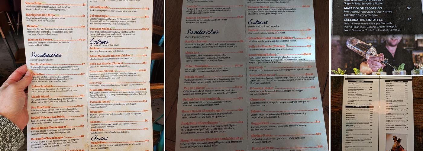 Embargo 62 Menu