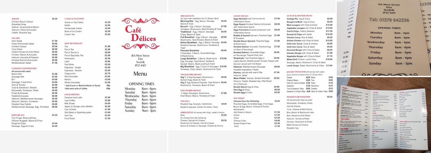 Cafe Delices Menu