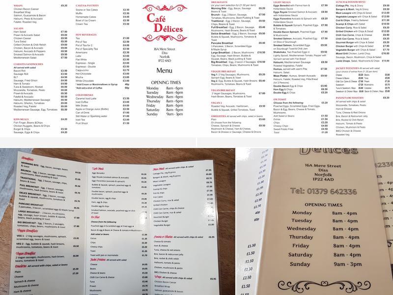 Cafe Delices Menu