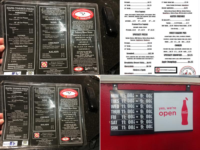 Mountain Pies Menu