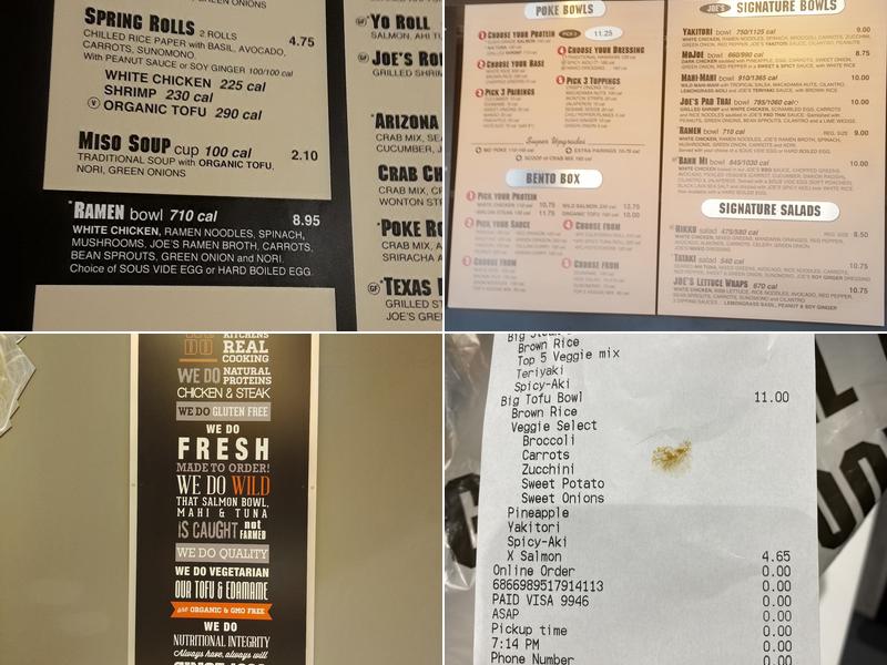 Tokyo Joe's - HR (Timberline) Menu