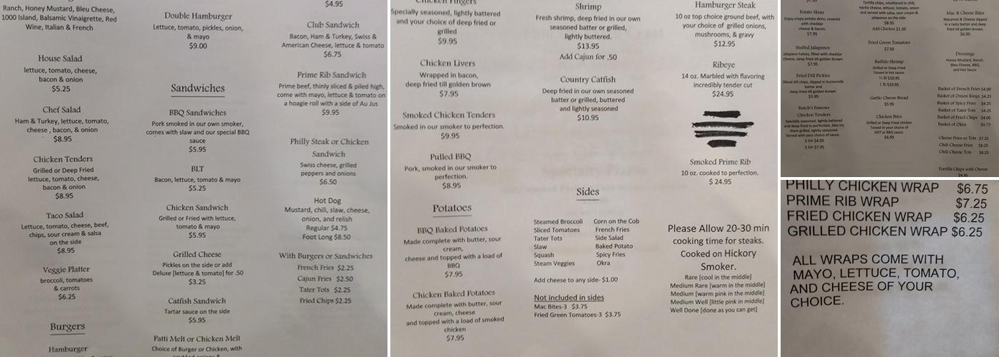 Charlie's Restaurant Lounge Menu