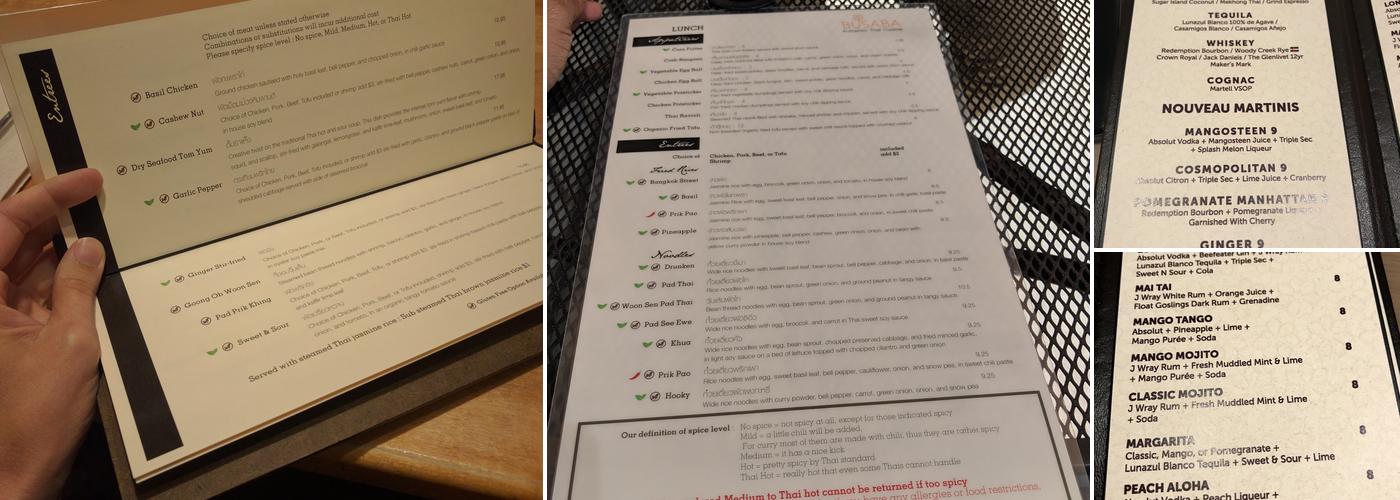 Busaba Menu