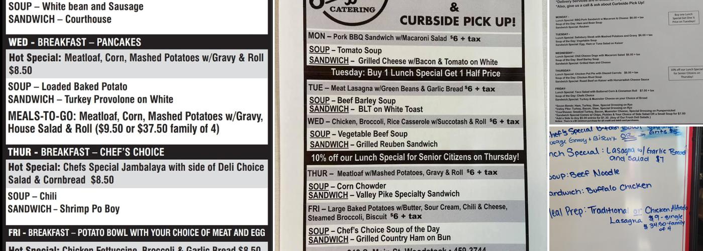 Shaffer's Catering and Deli Menu