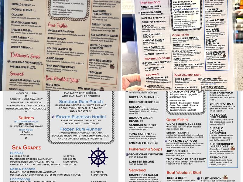 Capt Craig's Restaurant Menu