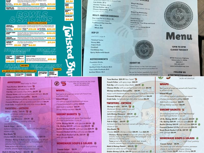 Twisted Shrimp Menu