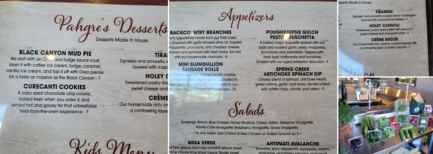 Pahgre's Menu