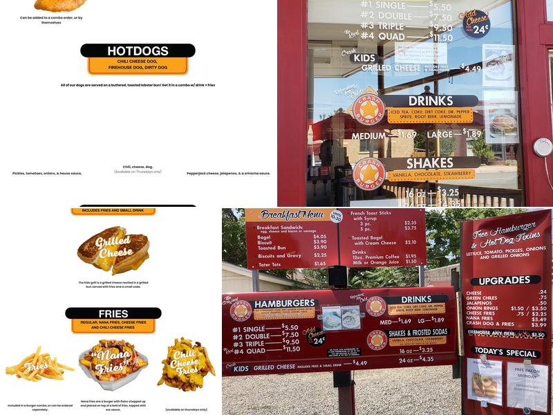Crash Burger Menu